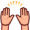 Raising Hands - Medium Light emoji on Emojidex